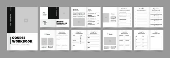 Course Workbook Template Minimal style Workbook Design vector