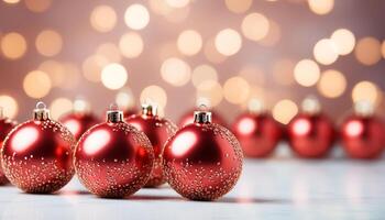 AI generated Christmas ornament decoration glowing in soft snowflake pattern background generated by AI photo