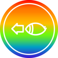 staring eye circular icon with rainbow gradient finish png