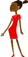 tecknad kvinna i klänning png