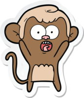 sticker of a cartoon shocked monkey png