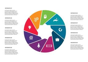 Circle elements of graph, diagram with 9 steps, options, parts or processes. Template for infographic, presentation. vector