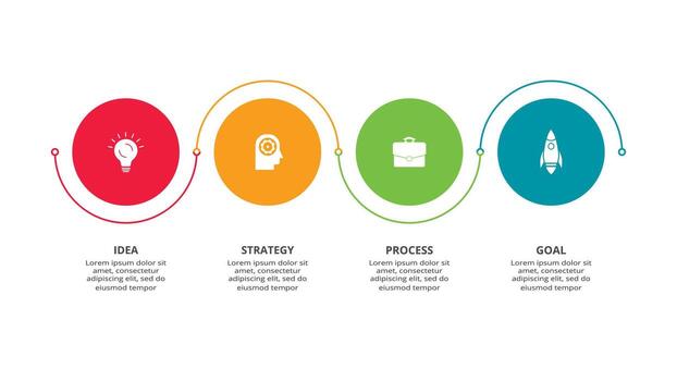 Creative concept for infographic with 4 steps, options, parts or processes. Business data visualization vector