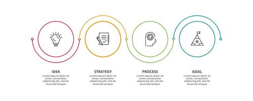 Creative concept for infographic with 4 steps, options, parts or processes. Business data visualization. vector