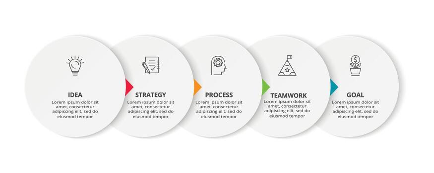 Creative concept for infographic with 5 steps, options, parts or processes. Business data visualization vector