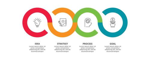 Creative concept for infographic with 4 steps, options, parts or processes. Business data visualization. vector