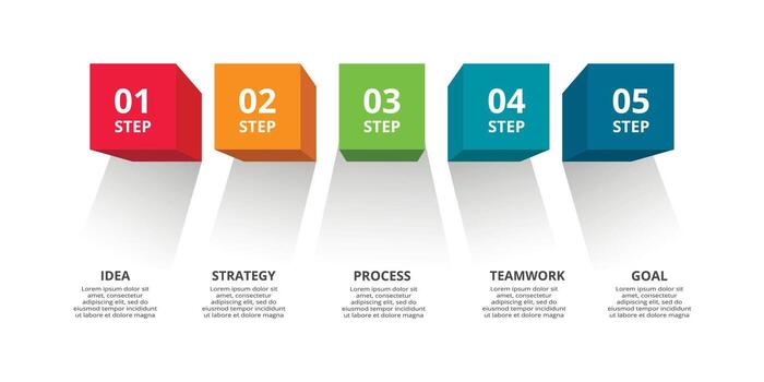 Creative concept for infographic with 5 steps, options, parts or processes. Business data visualization vector