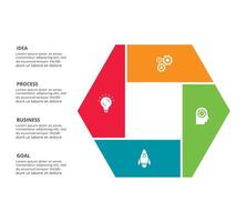 Creative concept for infographic with 4 steps, options, parts or processes. Business data visualization. vector