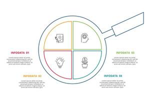 creativo concepto para infografía con 4 4 pasos, opciones, partes o procesos. negocio datos visualización. vector