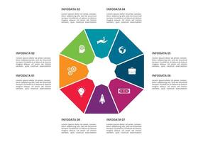 circulo elementos de grafico, diagrama con 8 pasos, opciones, partes o procesos. modelo para infografía, presentación. vector