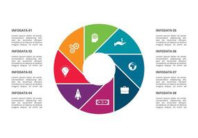 Creative concept for infographic with 8 steps, options, parts or processes. Business data visualization. vector