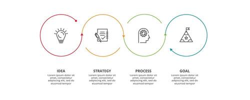 creativo concepto para infografía con 4 4 pasos, opciones, partes o procesos. negocio datos visualización. vector