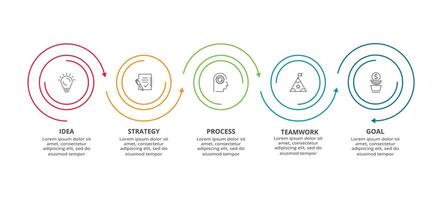 Creative concept for infographic with 5 steps, options, parts or processes. Business data visualization. vector