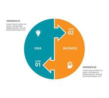 creativo concepto para infografía con 2 pasos, opciones, partes o procesos. negocio datos visualización. vector