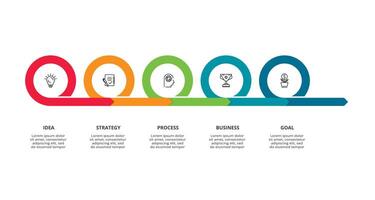 Creative concept for infographic with 5 steps, options, parts or processes. Business data visualization. vector