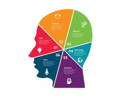 concepto creativo para infografía con 6 pasos, opciones, partes o procesos. visualización de datos comerciales vector