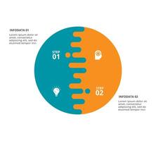 creativo concepto para infografía con 2 pasos, opciones, partes o procesos. negocio datos visualización. vector