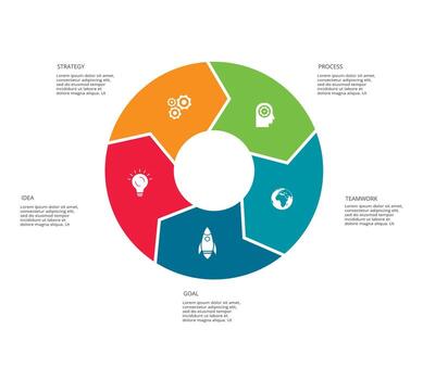 Creative concept for infographic with 5 steps, options, parts or processes. Business data visualization. vector