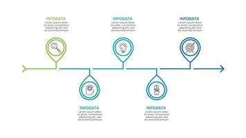Timeline with 5 elements, infographic template for web, business, presentations, vector illustration
