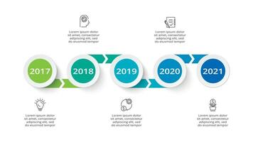 Timeline with 5 elements, infographic template for web, business, presentations, vector illustration