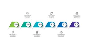 Timeline with 6 elements, infographic template for web, business, presentations, vector illustration