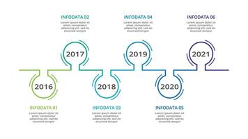 Timeline with 6 elements, infographic template for web, business, presentations, vector illustration