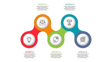 Creative concept for infographic with 5 steps, options, parts or processes. Business data visualization vector