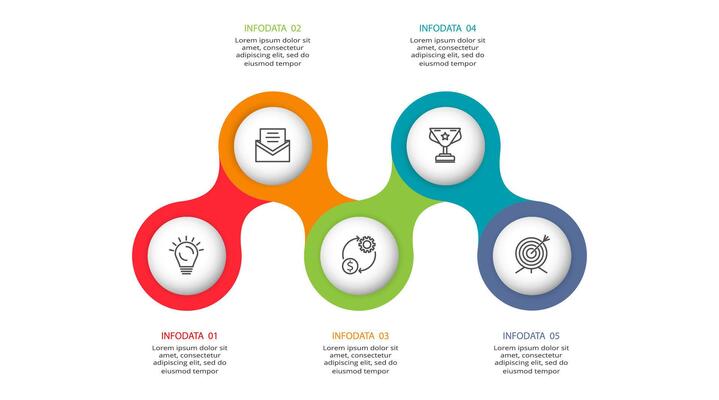 Creative concept for infographic with 5 steps, options, parts or processes. Business data visualization