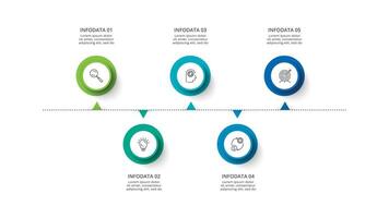 Timeline with 5 elements, infographic template for web, business, presentations, vector illustration