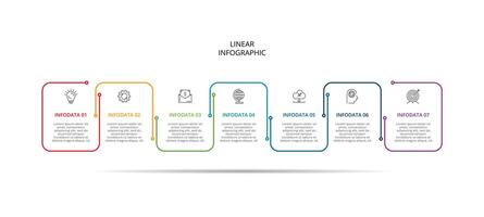 Creative concept for infographic with 7 steps, options, parts or processes. Business data visualization. vector