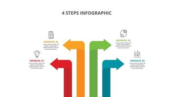 concepto creativo para infografía con 4 pasos, opciones, partes o procesos. visualización de datos comerciales vector