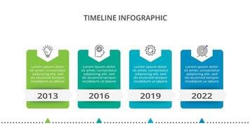 Timeline with 4 elements, infographic template for web, business, presentations, vector illustration