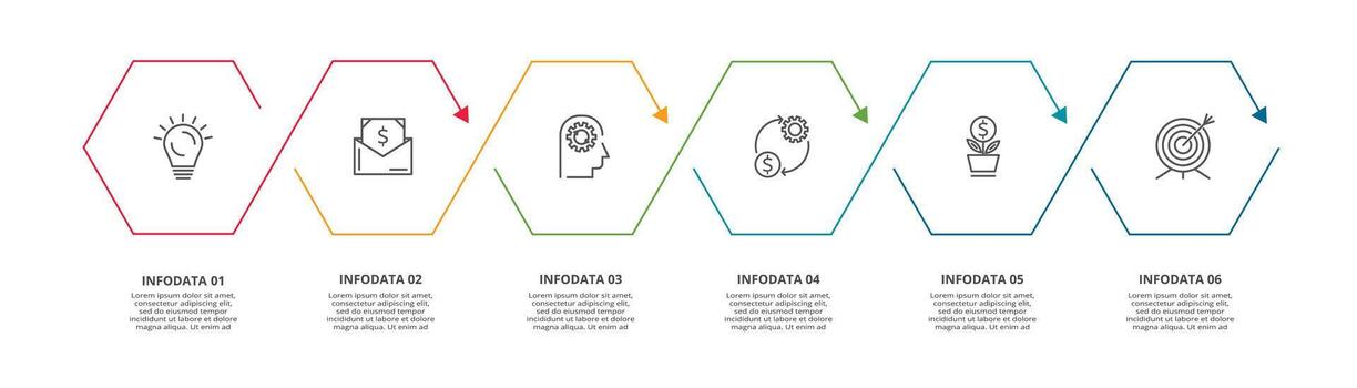 Creative concept for infographic with 6 steps, options, parts or processes. Business data visualization vector