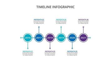 Timeline with 6 elements, infographic template for web, business, presentations, vector illustration