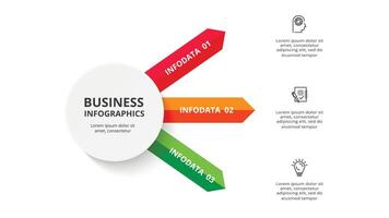 creativo concepto para infografía con 3 pasos, opciones, partes o procesos. negocio datos visualización vector