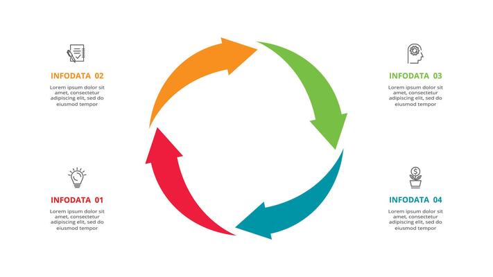 Creative concept for infographic with 4 steps, options, parts or processes. Business data visualization