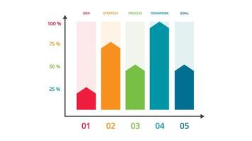 Creative concept for infographic with 5 steps, options, parts or processes. Business data visualization. vector