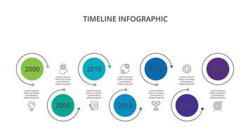 Timeline with 7 elements, infographic template for web, business, presentations, vector illustration