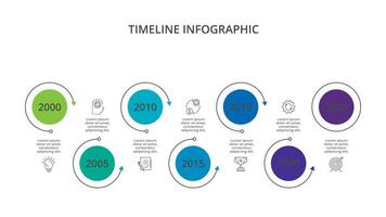 Timeline with 7 elements, infographic template for web, business, presentations, vector illustration