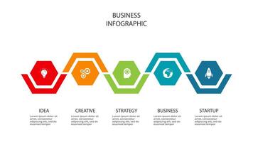 Creative concept for infographic with 5 steps, options, parts or processes. Business data visualization. vector