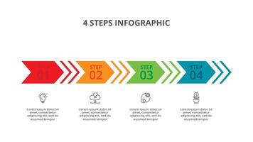 Creative concept for infographic with 4 steps, options, parts or processes. Business data visualization. vector