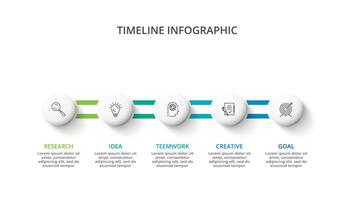 Timeline with 5 elements, infographic template for web, business, presentations, vector illustration