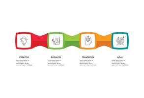 creativo concepto para infografía con 4 4 pasos, opciones, partes o procesos. negocio datos visualización. vector