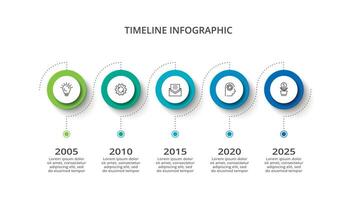 Timeline with 5 elements, infographic template for web, business, presentations, vector illustration