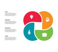 Creative concept for infographic with 4 steps, options, parts or processes. Business data visualization. vector