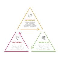 creativo concepto para infografía con 3 pasos, opciones, partes o procesos. negocio datos visualización. vector