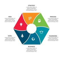 creativo concepto para infografía con 6 6 pasos, opciones, partes o procesos. negocio datos visualización. vector