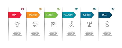 Creative concept for infographic with 6 steps, options, parts or processes. Business data visualization. vector