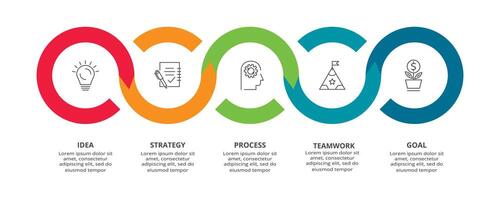 Creative concept for infographic with 5 steps, options, parts or processes. Business data visualization. vector