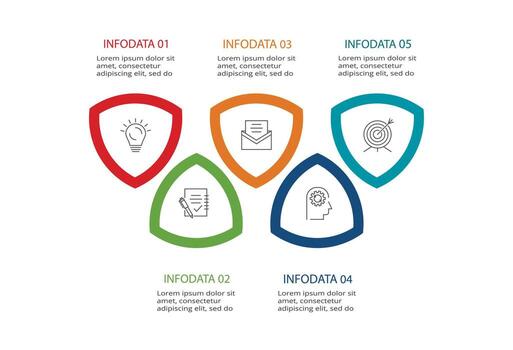 Creative concept for infographic with 5 steps, options, parts or processes. Business data visualization. vector